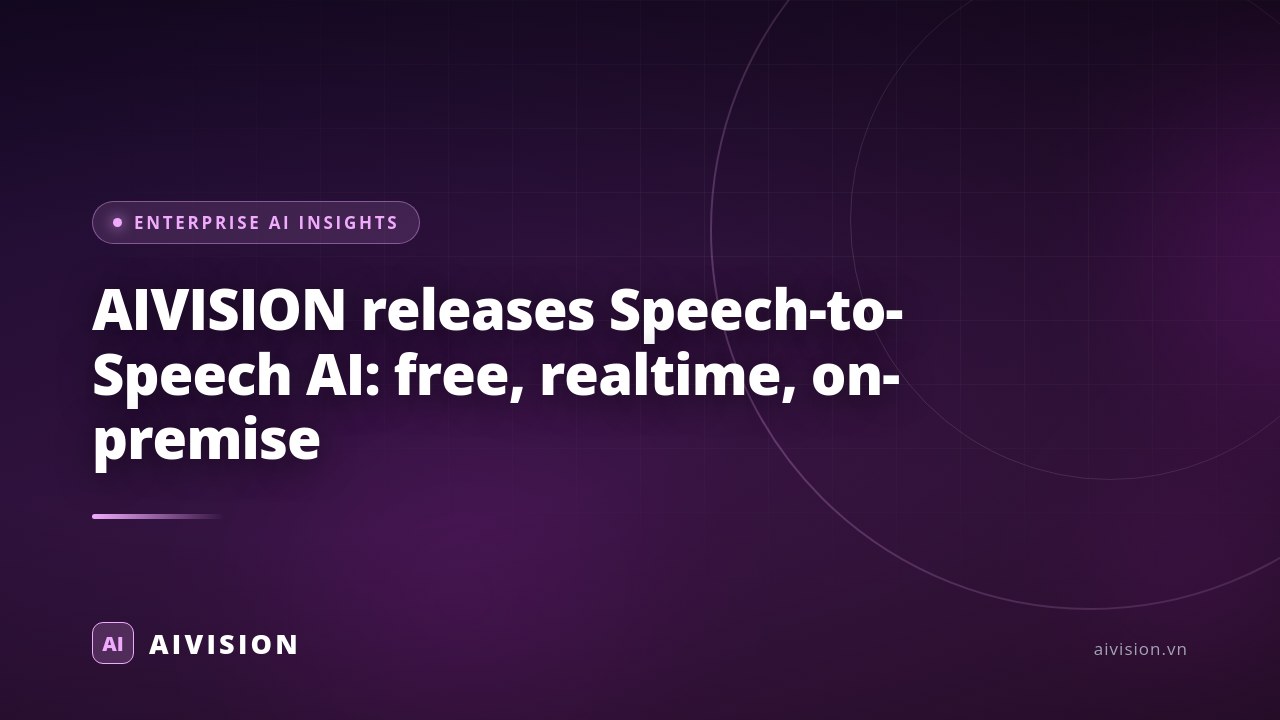 AIVISION releases Speech-to-Speech AI: free, realtime, on-premise