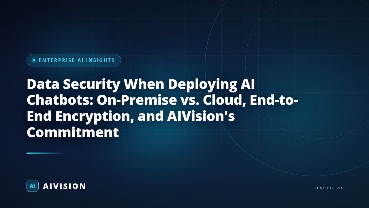 Data Security When Deploying AI Chatbots: On-Premise vs. Cloud, End-to-End Encryption, and AIVision's Commitment